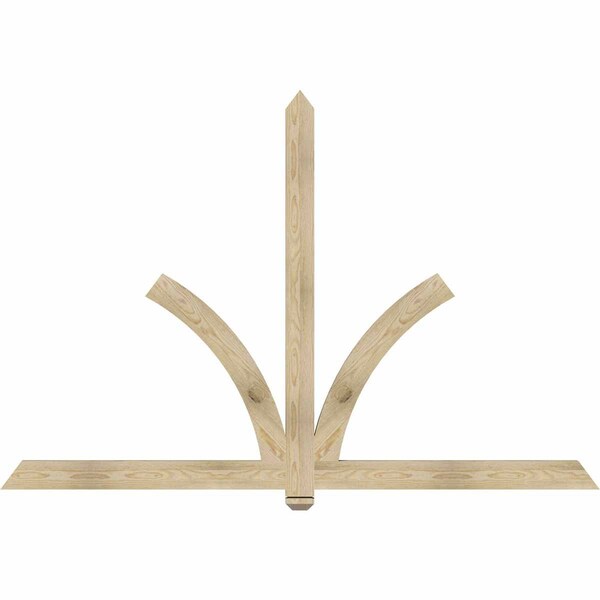 Ekena Millwork Redmond Rough Sawn Timber Gable Bracket, Douglas Fir, 84"W x 56"H x 2"D x 4"F, 16/12 Pitch GBW084X56X0204RED00RDF - main